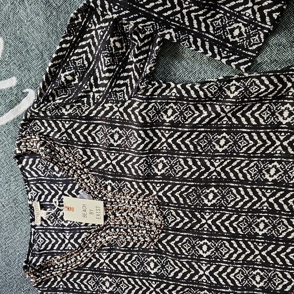 Beach Cover up or just beautiful shirt Bohemian beach Tunic beaded - Picture 1 of 8